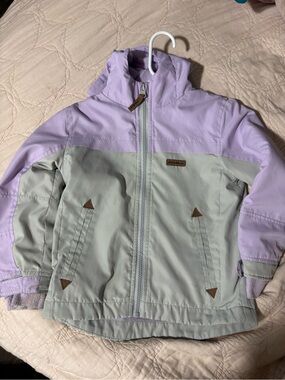 Eddie Bauer Lavender and Light Gray Hooded Kids Jacket